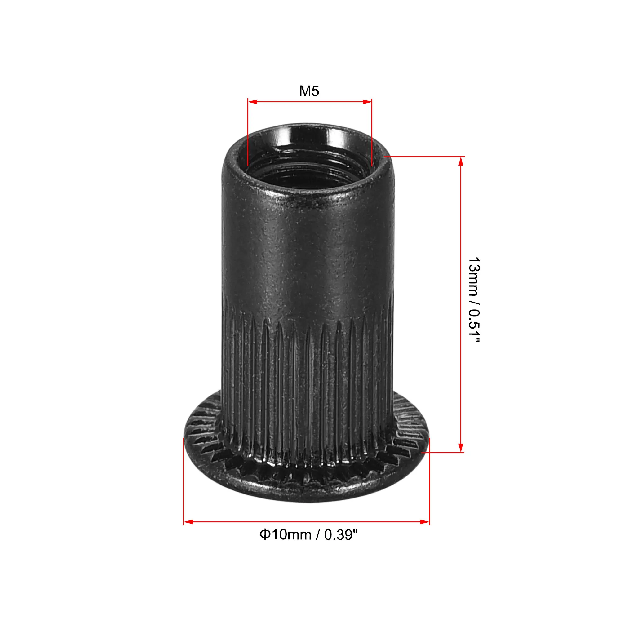 Uxcell 100Pcs Rivet Nuts Carbon Steel Rivnut M3 M4 M5 Zinc-Plated ...