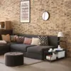 Melos coffee table, metal frame three-layer narrow edge table, sofa bedside table, with decorative ladder frame 4