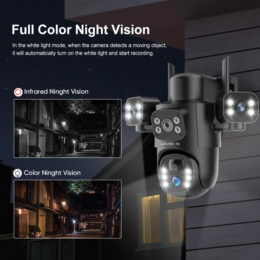 15MP 4G LTE Solar Camera Outdoor WiFi Security Camera 10X Optical Zoom Three Scr