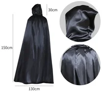 Medieval Wizard Vampire Solid Color Cloak Cosplay Costume Adult Kids Witch Hooded Cloak Halloween Carnival Party Dress Up Cape 3