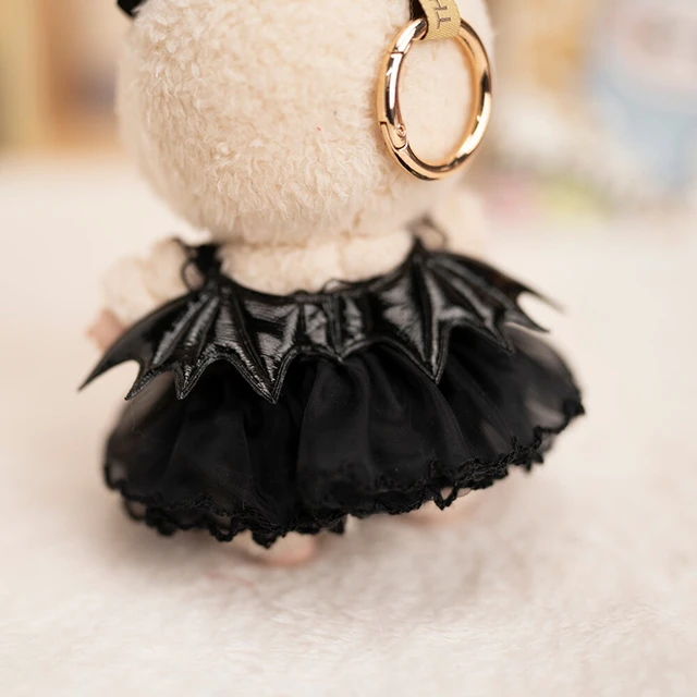 Labubu Idol Mini Plush Doll Clothes – Dark Devil Sling Dress & Xmas Party Outfit, Perfect Collectible Gift 6