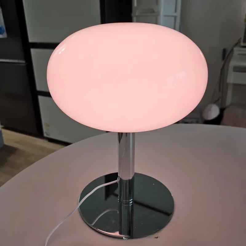 Nordic Simplicity Lollipop Glass Table Lamp Room Bedroom Study Simple Atmosphere Retro Standing Lamp Home Decor Reading Light