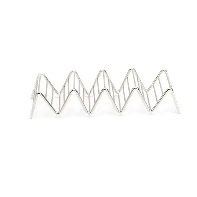 Size Wave Shape Stainless Steel Taco Holders Mexican Food Rack Shells Hot Dog Holder Stand Taco Rack Kitchen Accessories