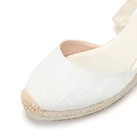 wedges shoes for women  Lace-up  Sandals Simple and Stylish Mid-Heel Ankle Strap Platform in Espadrille for Comfortable Summer - Image 3