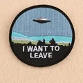 Borsa Distintivo Ricamo UFO I Want To Leave Ferro Da Cucire Su Patch - Foto 5