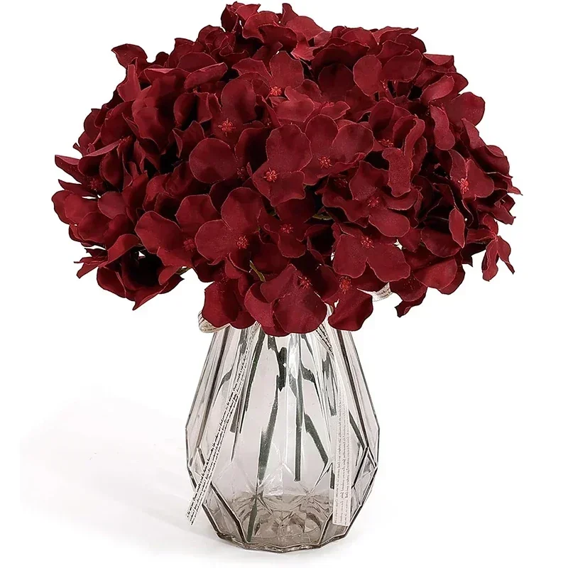 Hydrangea Artificial Flowers Silk Hydrangea Heads for DIY Wedding Centerpiece Home Party Decoration 25PCS