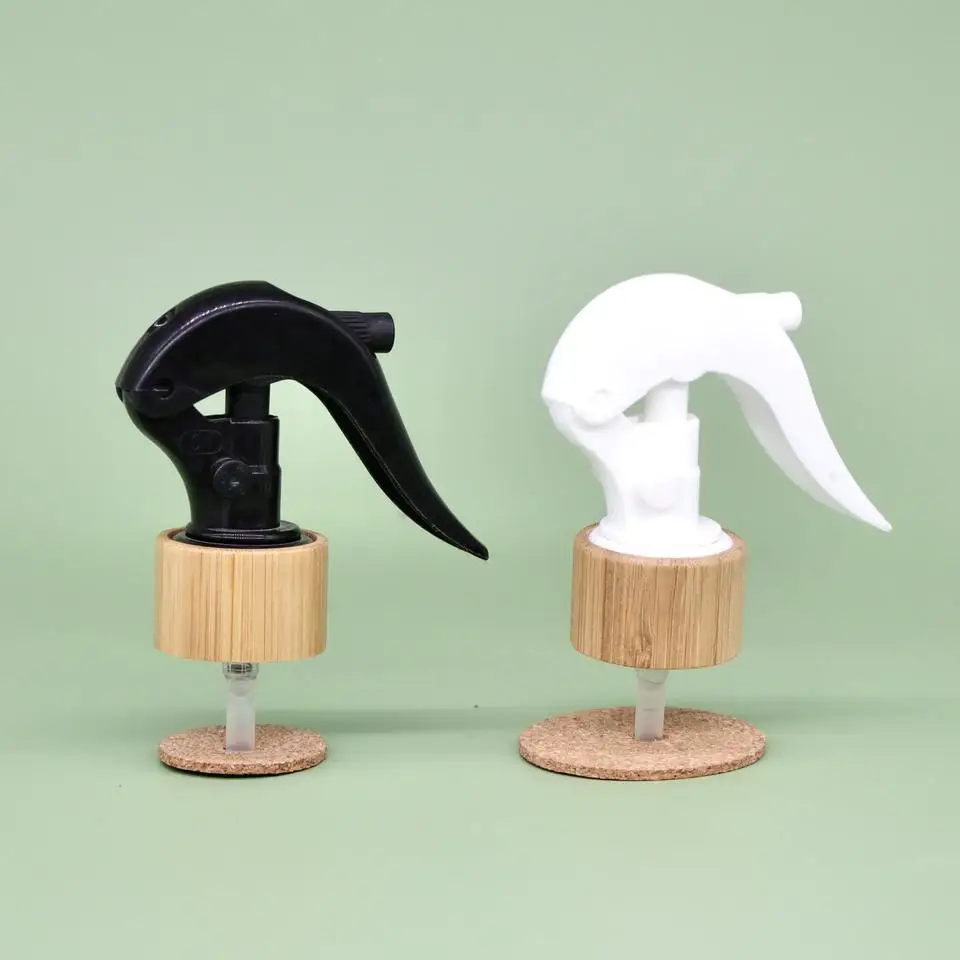 100Pcs * 24Mm 410 Bamboo Trigger Sprayer Pump 24/410 Testa Dell'Ugello Di Nebulizzazione Fine A Prova Di Bambino Per Flaconi Di Atomizzatore Di Profum