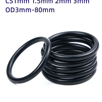 블랙 니트릴 O-링 두께 CS1mm/1.5mm/2mm/3mm 외경 3-80mm 고무 내유성 개스킷