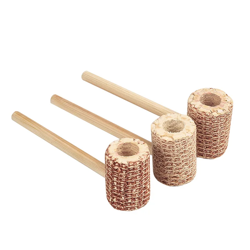 1pcs Corn Cob Pipe With Bamboo Mouthpiece Natural Disposable Smoke for Tobacco Corncob Smoking Pipe 6