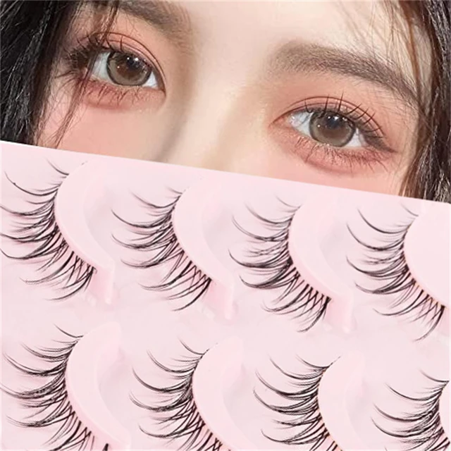 Manga Lashes Clear Band Spiky Anime Lashes Wispy Strip 3D False Eyelashes  Natural Look Korean Japanese