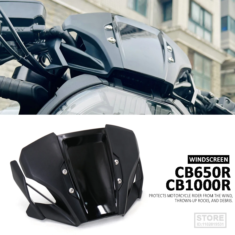 

New CB650R 1000R Windshield Windscreen Fit For Honda 650R 650 1000 R 2019 2020 2021 2022 Wind Deflector