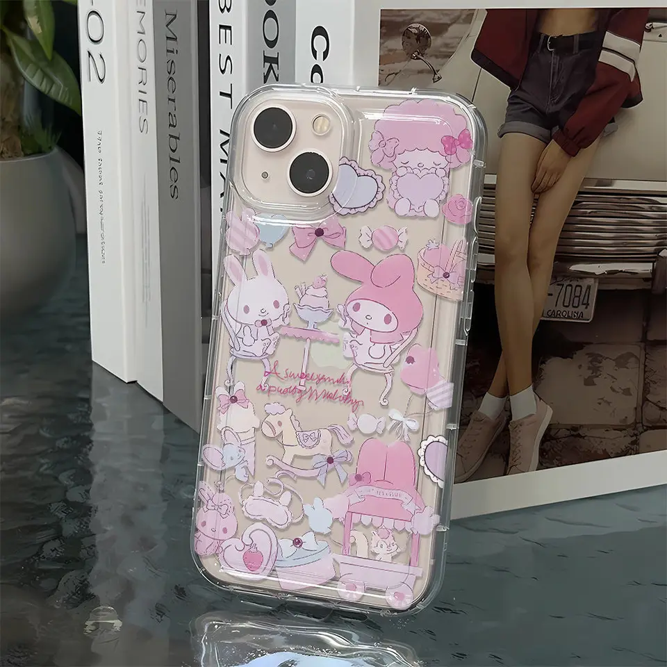 iPhone - melody Sanrio my melody transparent Anime Phone Case For iPhone 15