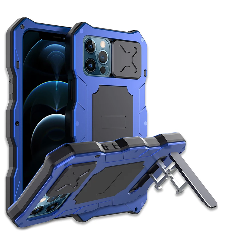 

Luxury Fashion Case for iphone 13 Pro Max 13Pro Case Shock Dirt Proof Water Resistant Metal Armor Cover Foldable Bracket Cover