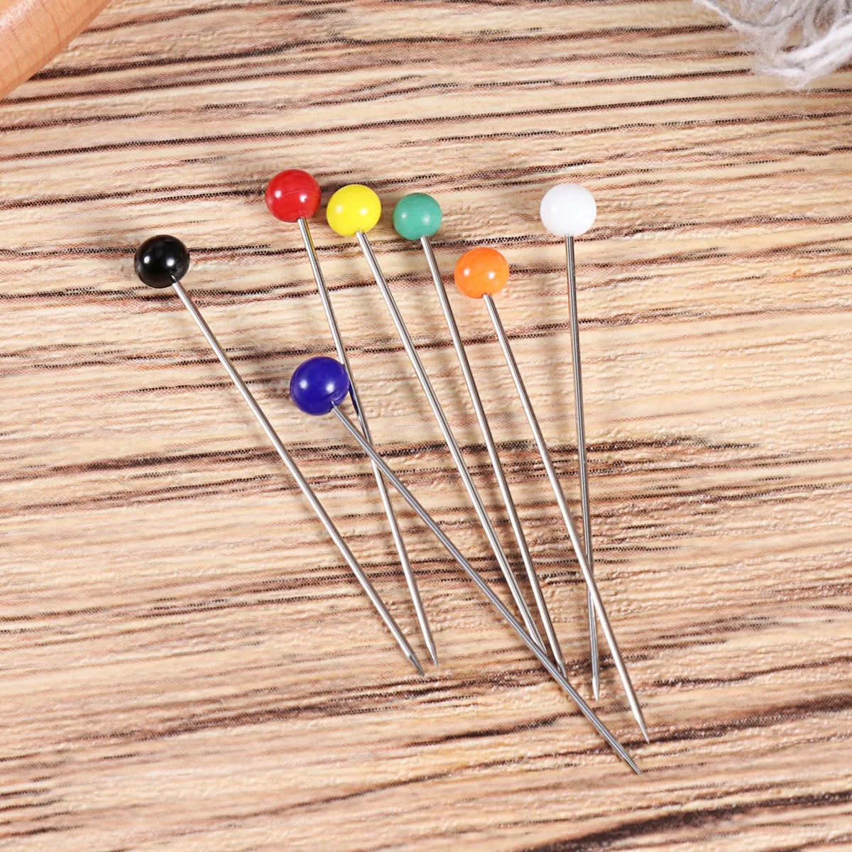 250개 유리 헤드 핀, 다양한 색상, 4mm 헤드, 34mm 핀, 바느질, 의류 제작, 공예, 자수, 웨딩 파티에 적합