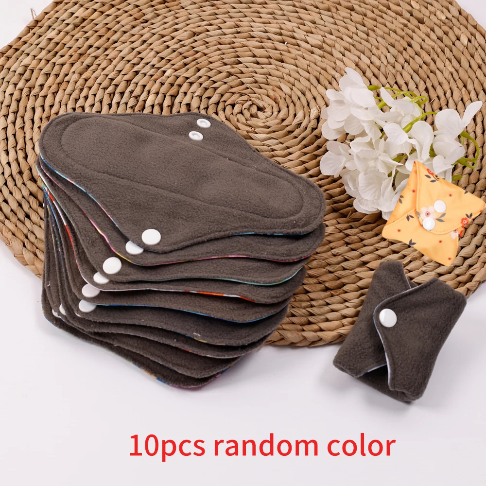 sanitary pads S Size Random Color 5pcs/set Absorbent Microfiber Bamboo Charcoal Menstrual Pads Waterproof Washable Reusable Sanitary Pads