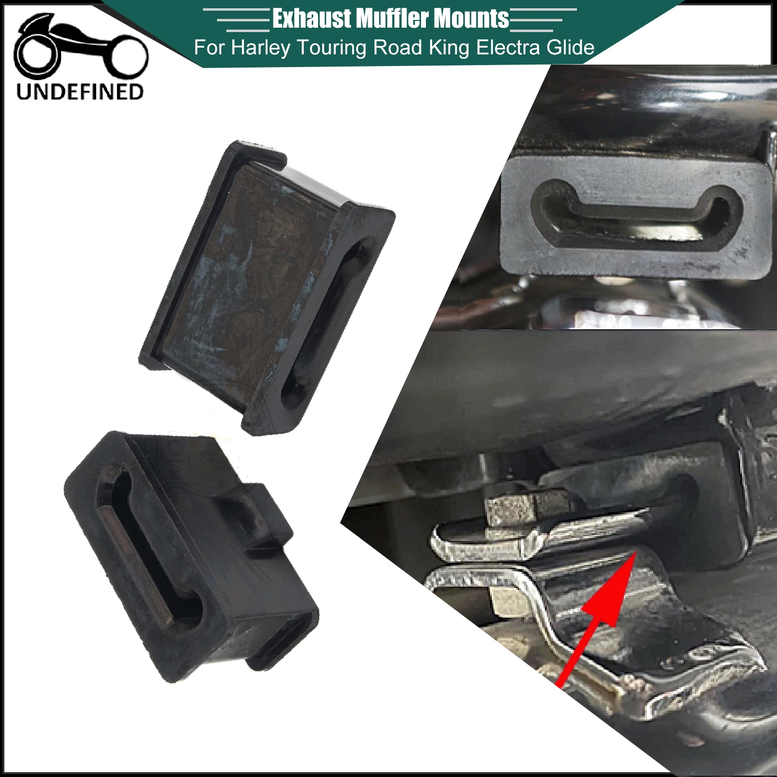 For Harley Exhaust Muffler Mounts Bushing Support Black Rubber Touring