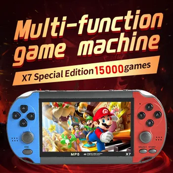 Console di gioco portatile X7 Schermo portatile ad alta definizione da 4,3 pollici con video chiaro Costruito in molti giochi arcade Giochi retrò 1