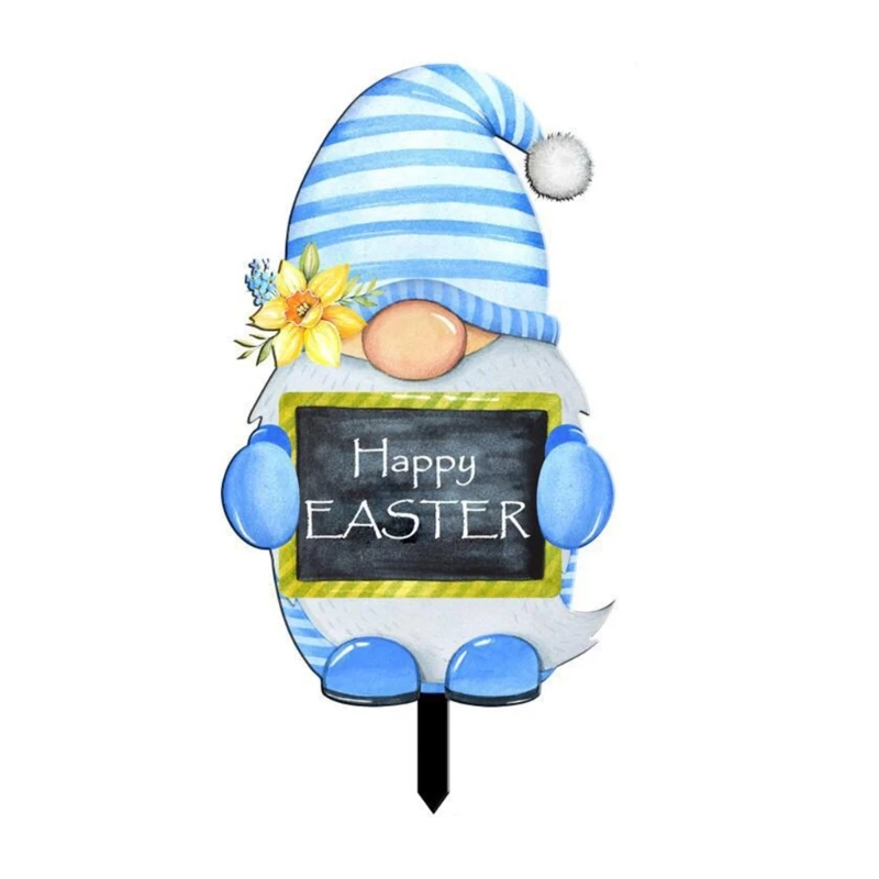 

Пасхальные таблички для двора с кольями Пасхальный декорДворовые таблички с гномами Уличные таблички для лужайки 45BE