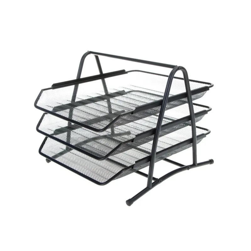 

SUNWOOD 1206 Triple-Layer File Tray, Metal Mesh, Dimensions: 360*275*300mm, Black