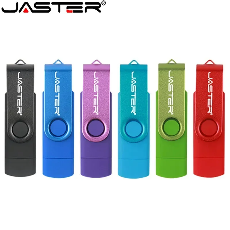Jaster Otg Usb Flash Drive 128Gb Pen Drive In Metallo 8Gb 16Gb 32Gb 64Gb 128Gb Pendrive Doppio Uso Micro Usb Memory Stick