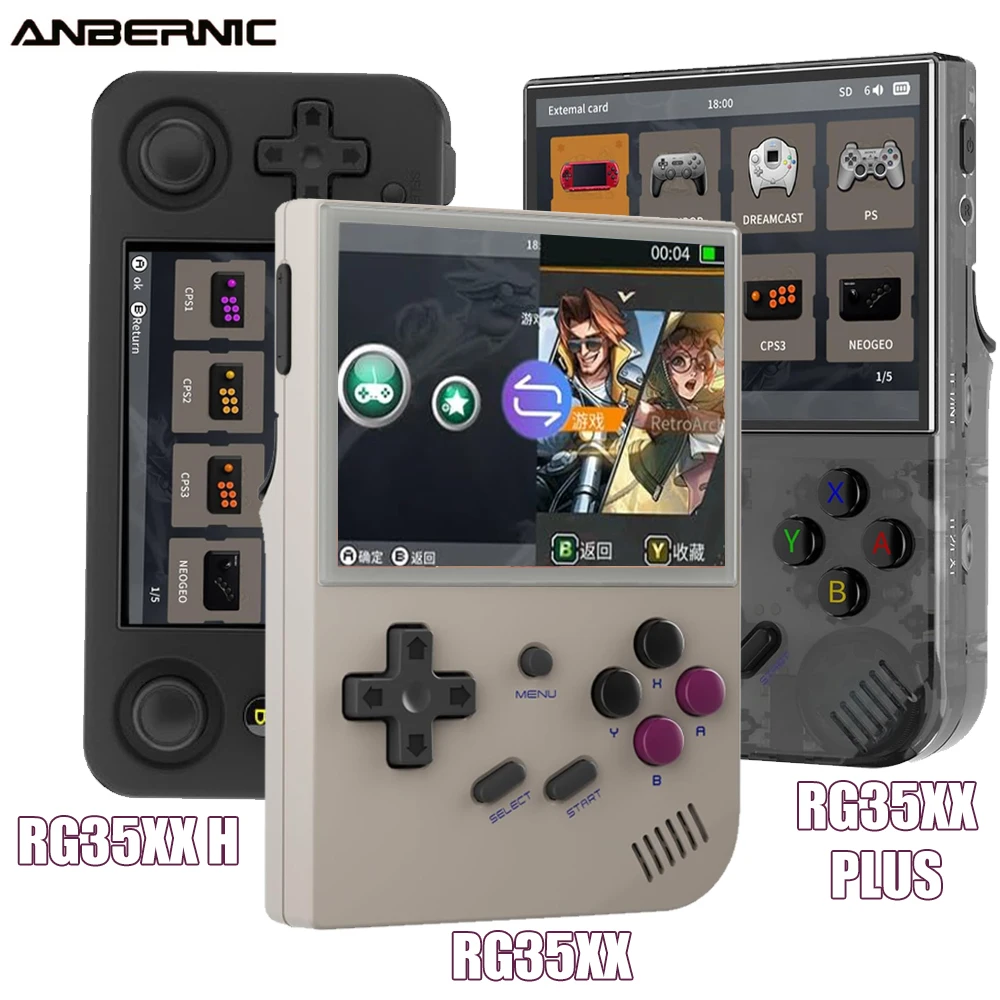 ANBERNIC RG35XX/RG35XX PLUS/RG35XX H Handheld Game Console 3.5&Prime; IPS 640*480 Screen Portable Video