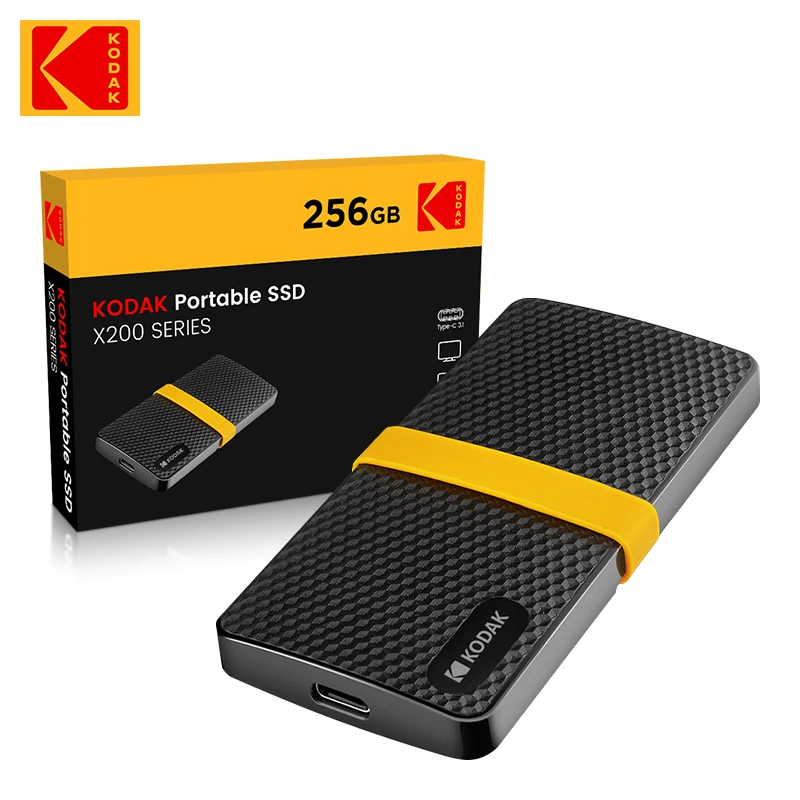 AliExpress Collection Kodak X200 Portable SSD 2TB 1TB USB 3.1 Type C External Drive Hard Disk 512GB 256GB Solid State Drive