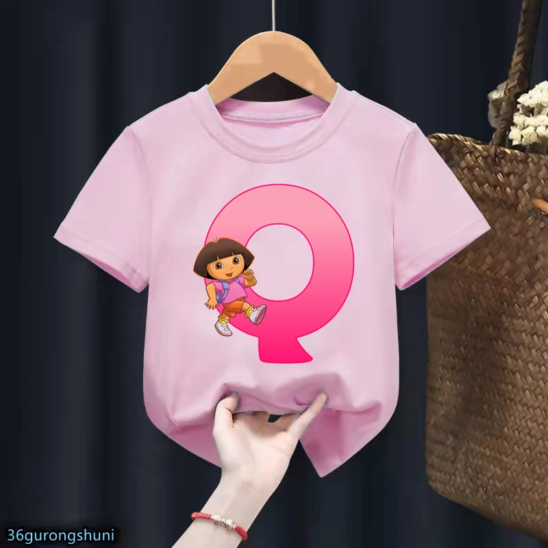 t shirt kid rock Newly Girls T-Shirt Dora Explorer Letter Printed Children'S Clothing Tshirt For Kids Birthday Gift Clothing Cute Toddler Tshirts t-shirt cartoon	