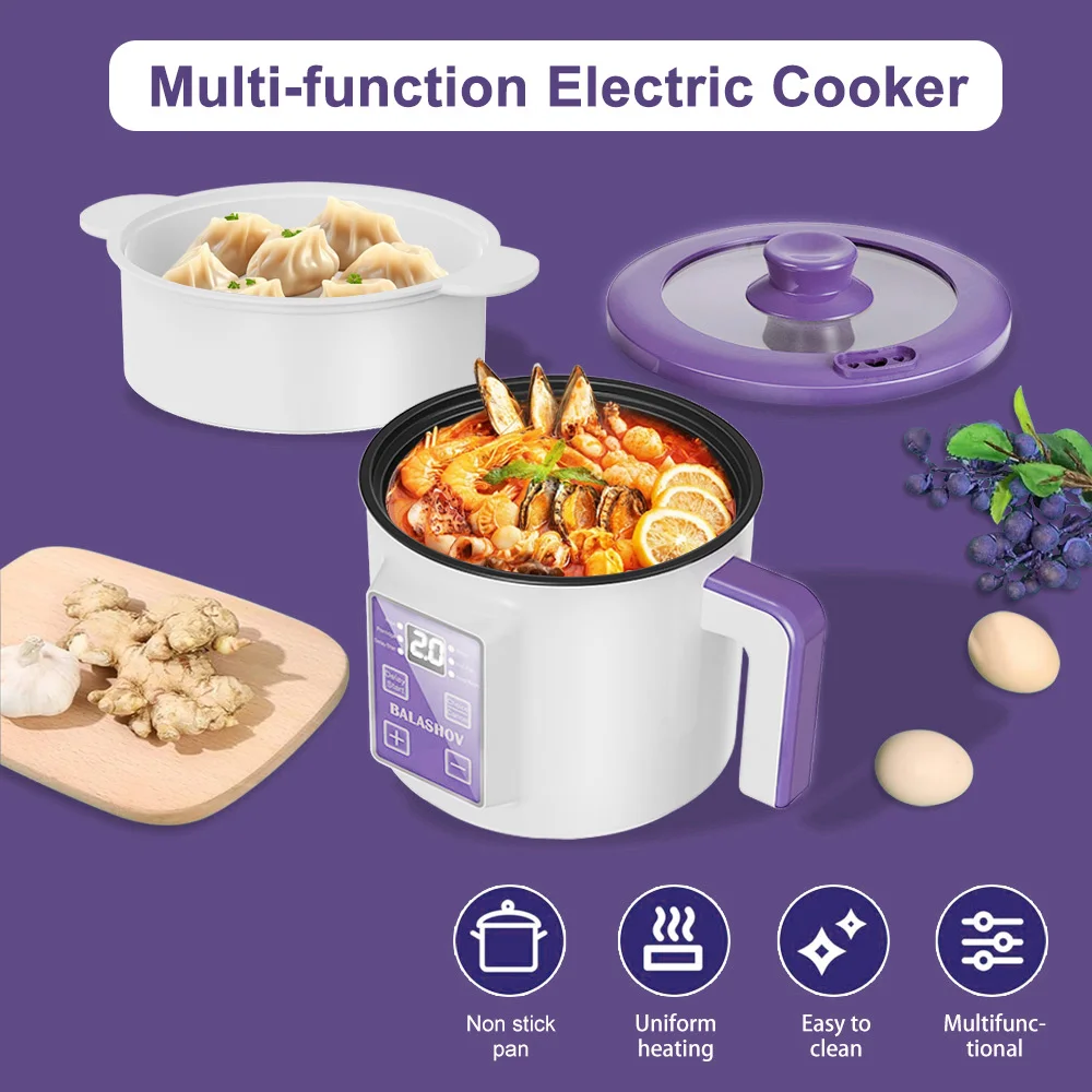 Mini Electric Rice Cooker Double Layer Multi Cooker Non-Stick Smart MultiCooker Electric Cooker Steamed Rice Pot for Home
