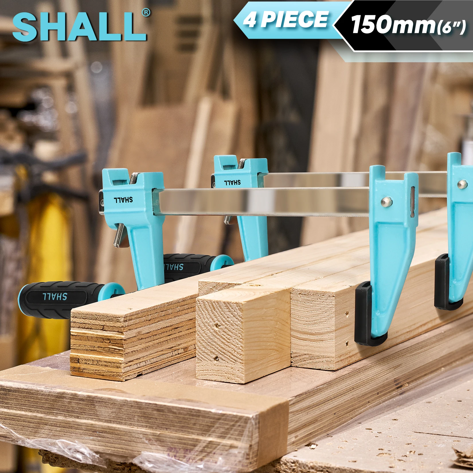 SHALL150mm6SteelBarClampsSetWoodworkingBar4PCSQuickReleaseF