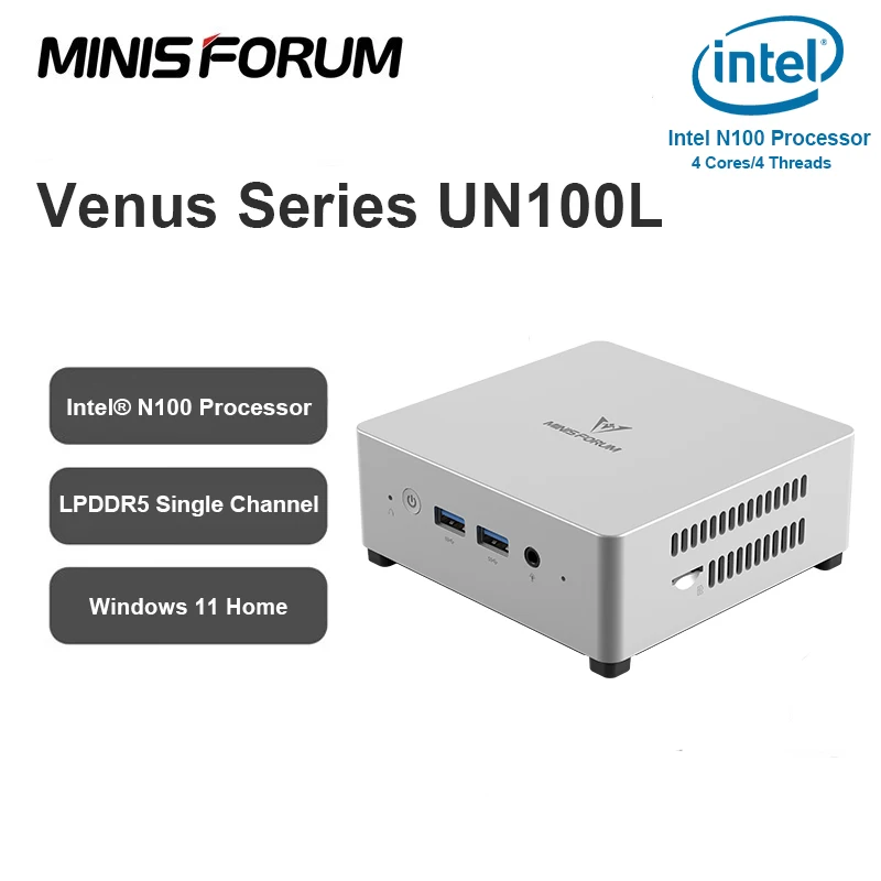 MINISFORUM UN100L Mini PC LPDDR5 Intel N100 Mini PC 16G 512G SSD Desktop  Mini Computer Intel ADL-N Processor Windows 11 Home PC - AliExpress