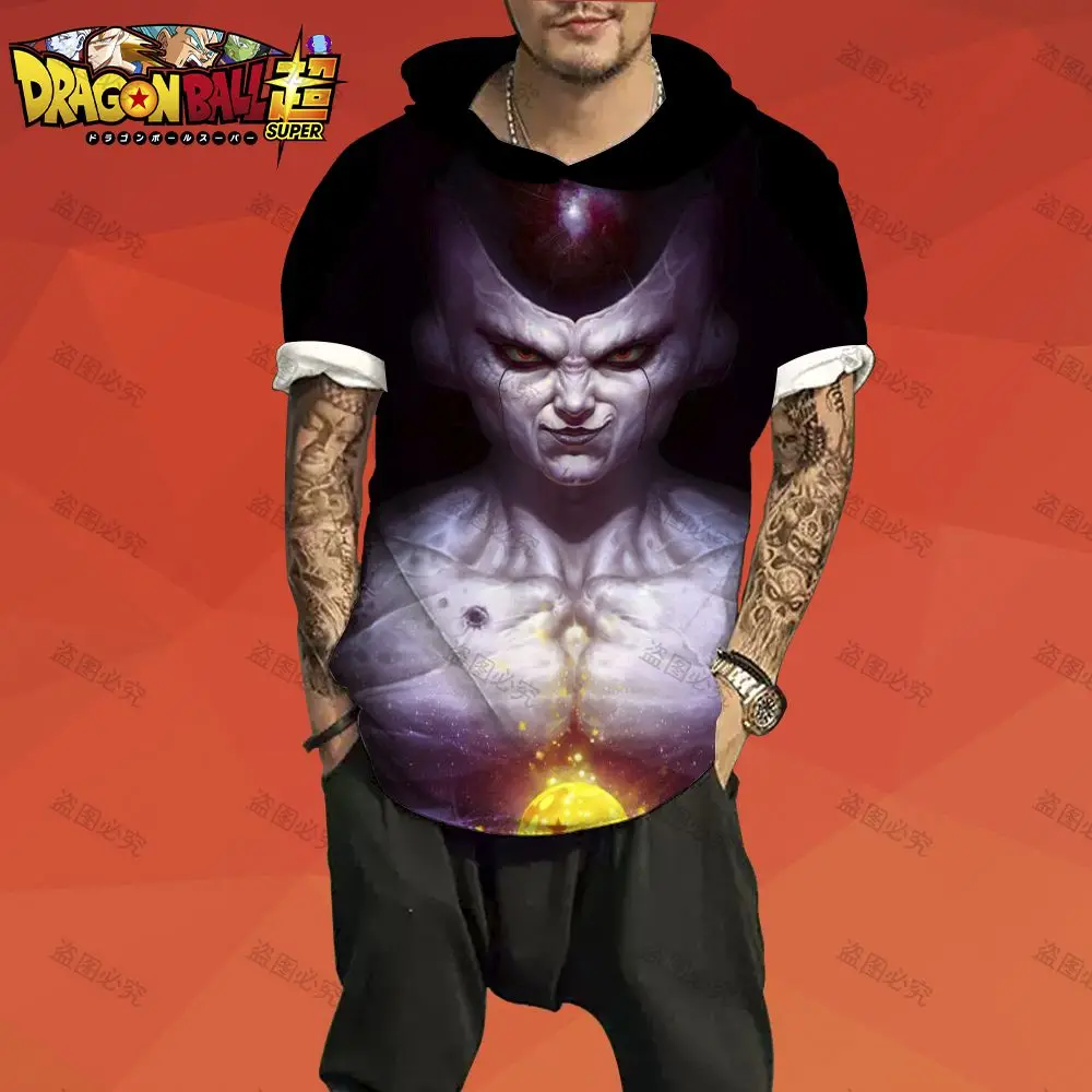 

Essentials Tshirt Dragon Ball Z Men's Hooded T-Shirt Trend Goku T-shirts Clothing Streetwear Tops Super Saiya High Quality Gym