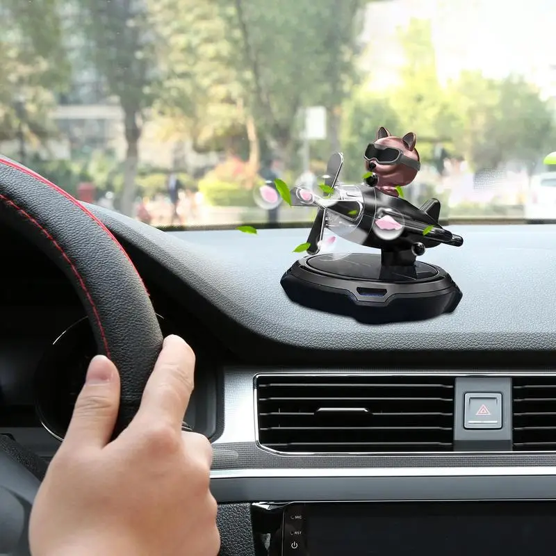 Car Air Freshener Solar Powered Rotating Airplane Auto Perfume Eyeglasses Dog Diffuser For Auto Or Home Interior Accessories