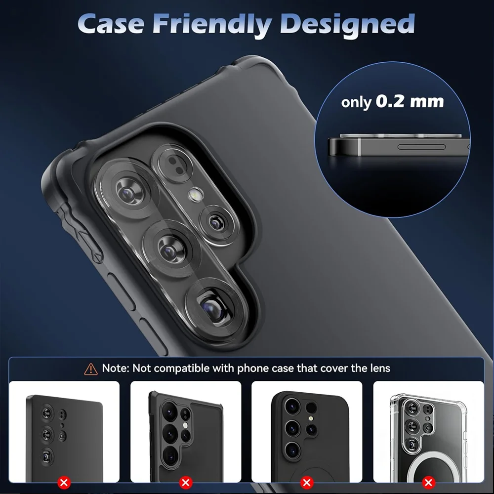 Tempered Glass Camera Protector - HD Clear Back Lens Cover, 1/3/5 Pack