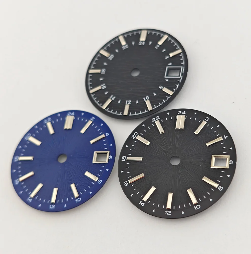 28.5mm 시계 다이얼, NH35 다이얼, 블랙 숫자 다이얼, DIY 사용자 정의 로고, 레이저 인쇄 시계 액세서리, NH35/NH36 무브먼트용