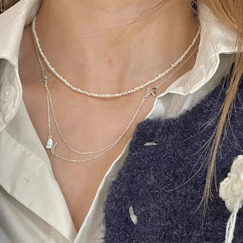 

New Trendy Fashion Silver Color Linked Butterfly Elegant Chain Pendant Necklace for Women Girl Jewelry Dropship Wholesale