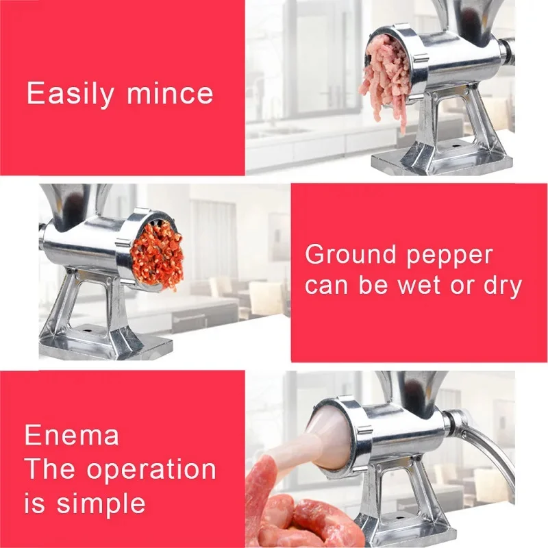 Manual Meat Grinder Stainless Steel Sausage Filling Machine Vegetable And Garlic Shredder Suitable For Household And Restaurant 4