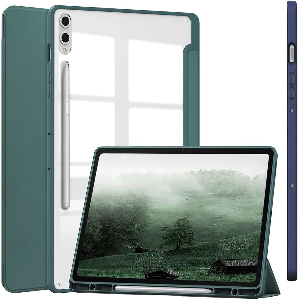

For Samsung Galaxy Tab S9 FE 10.9"SM-X510 Slim Shockproof Transparent Back Stand Case For Galaxy Tab S9 Plus 5G S9+ 2023