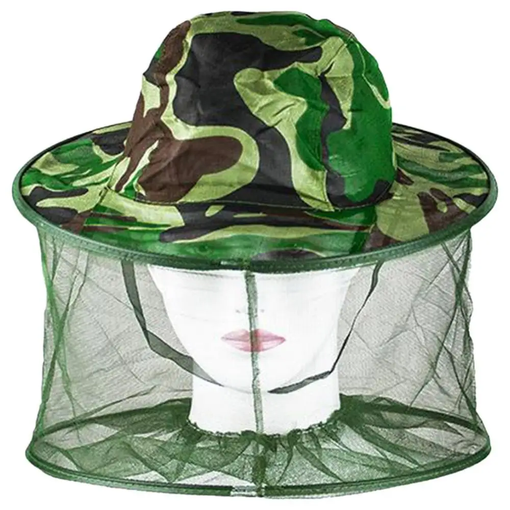 Beekeeping Tools Accessories Protective Hat Outdoor Camo Mosquito Insects Mesh Net Cover Head Face