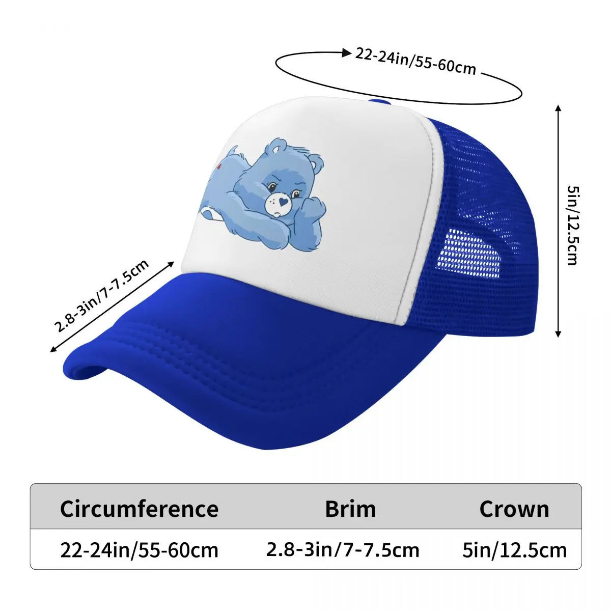 Care Bears Grumpy Bear Lying Down Baseball Cap Adult Popular Sun Caps Hats  Adjustable Polyester Trucker Cap Wholesale New Caps - AliExpress, image size:1200x1200