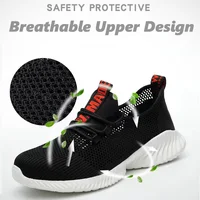 Lynjacye Summer Breathbale Air Mesh Steel Toe Work Shoes Breathable Working Shoes Women Man Safety Shoes Lightweight Shoes 2