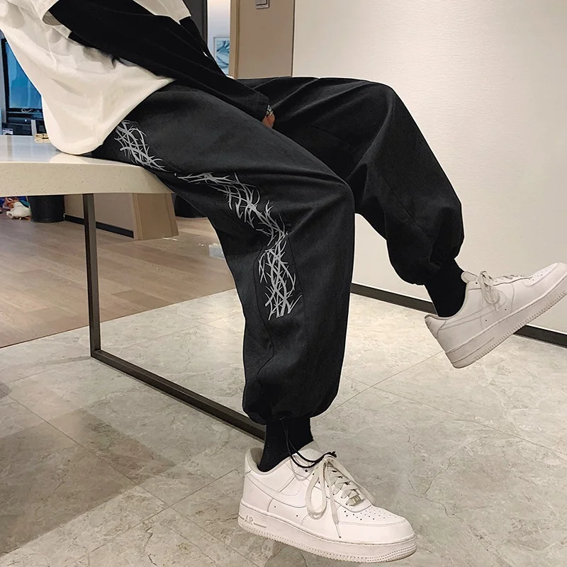 Spring Summer Fahsion Brand Hip Hop Man Drawstring Sport Ankle Straight Trousers BLoose Sweatpants Men Casual Pants Men's Pants