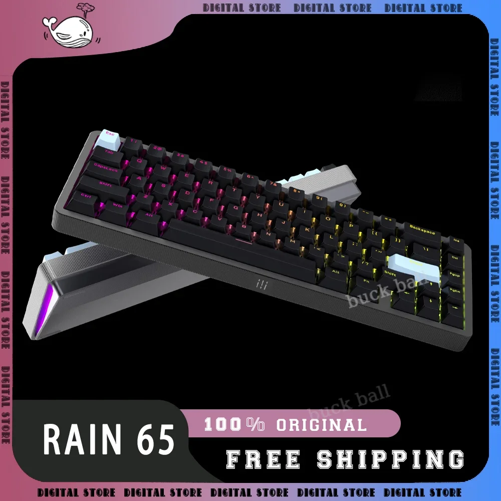 

IPI RAIN 65 Mechanical Keyboard 67Keys Hot Swap Custom Rgb Light Keyboard 6000MAH PBT Aluminum Gamer Keyboards Gift For Win/Mac