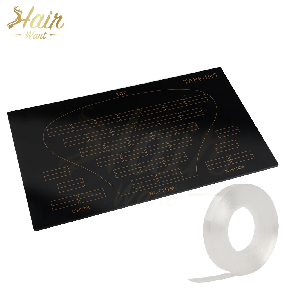 

Hair Want Hair Extension Placement Board Kit with Double Sided Tapes Tape-in Extensions Hair Separate Plate with Head Chart