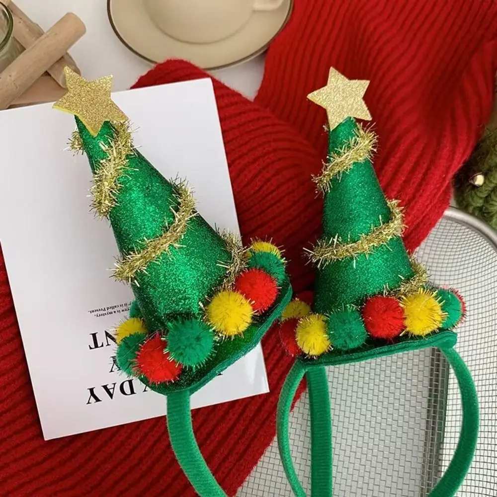 Sequin Christmas Hat Headband Star Merry Christmas Decor Children Christmas Hair Clip Kids Gifts