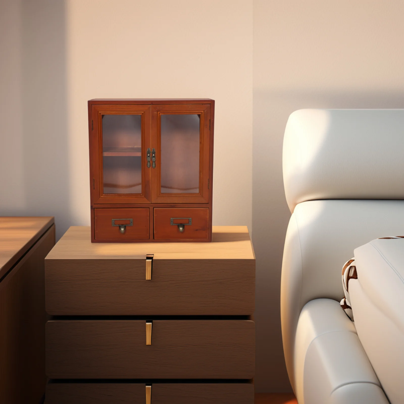 Blue Wooden Wall Cabinet Storage Display Furniture