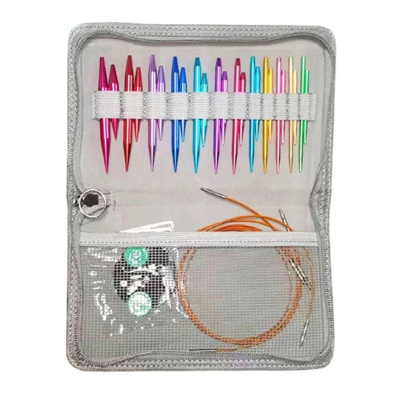 

Metal Knitting Needle Set Interchangeable Crochet Hook Crochet Needle for Woman F1CC