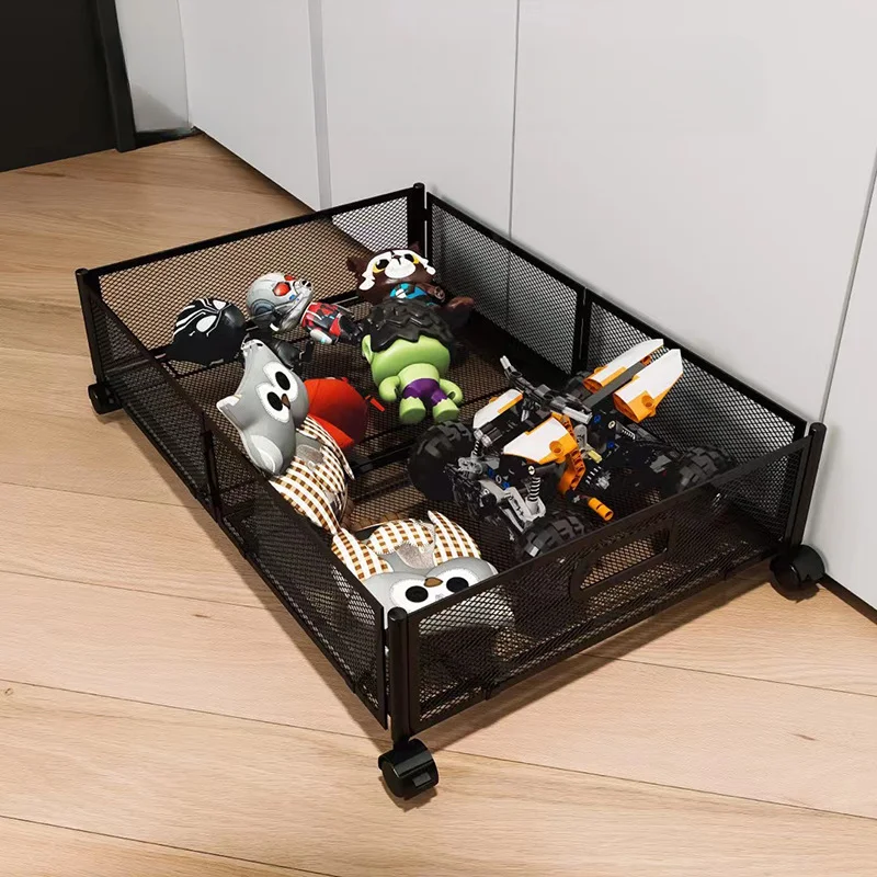 

Foldable Under Bed Storage Boxes Rust Resistant Metal Portable Folding Under Bed Blanket Shoes Storage Cabinet Organizer Box