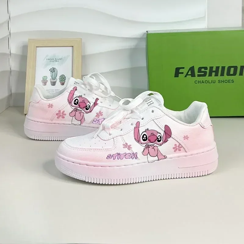thumbnail image 1 of Zapatillas de deporte de dibujos animados de Disney Stitch Angel para mujer, transpirables, versátiles, para parejas, zapatos de tabla Y2k, bonitos zapatos de ocio para estudiantes, regalos, 1 of 5