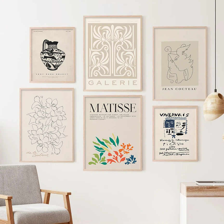 

Abstract Matisse Floral Beige Modern Posters Wall Art Canvas Paintings Picture Print Living Room Bedroom Interior Home Decor