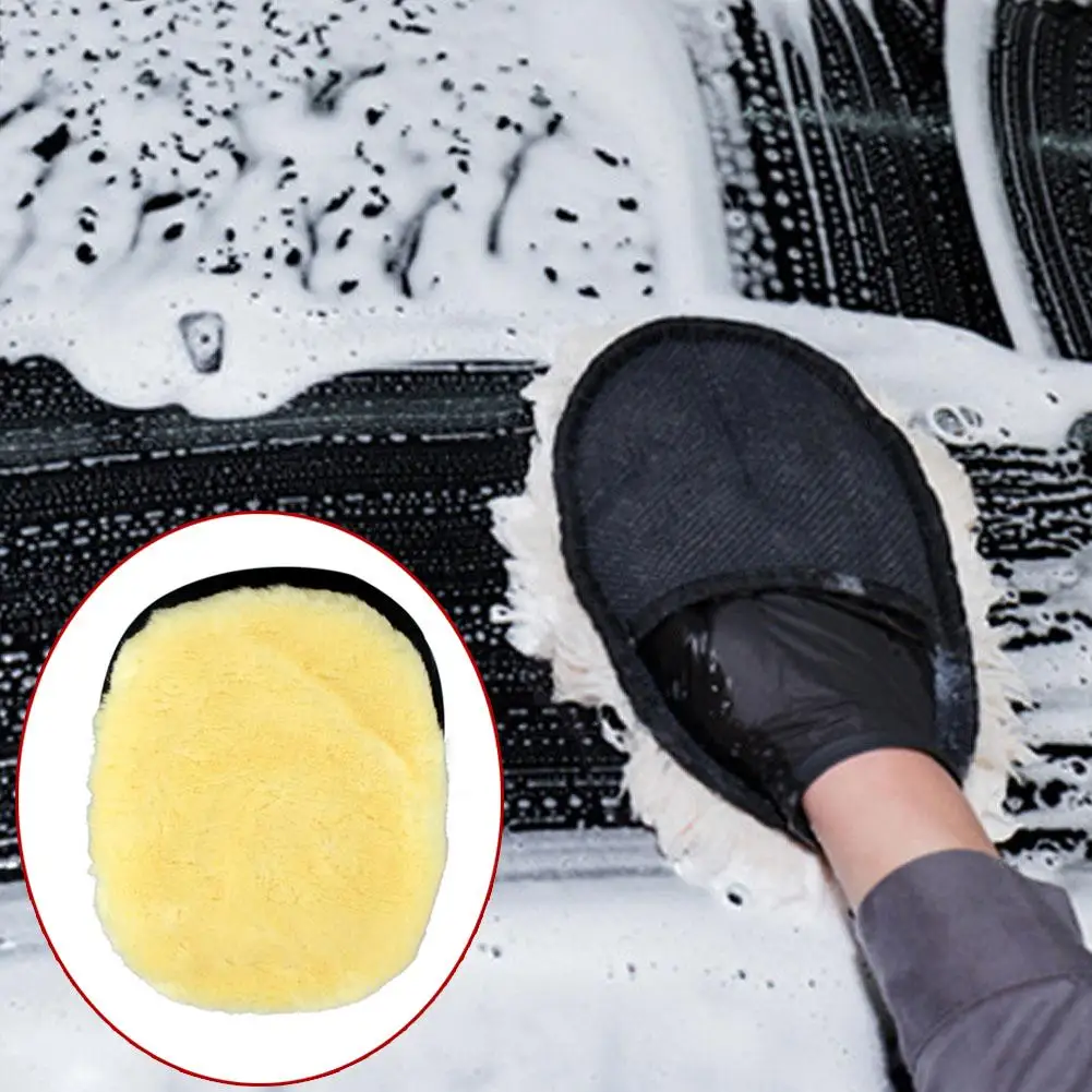 Soft Wool Car Washing Gloves Washer Care Brush Multipurpose Plush Cloth Clean Mitt Automobile Cleaning Tool Accessories 24x16cm